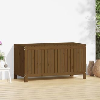 Berkfield Home Garden Storage Box Honey Brown 121x55x64 cm Solid Wood Pine | Size: 121 x 55 x 64 cm