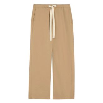 Max Mara Broeken, Dames, Bruin, L, Leer, Wide Broeken