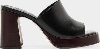 Schutz Rowan 95MM Leather Block-Heel Mules