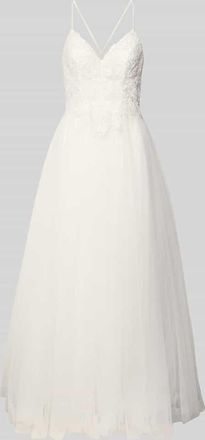 Mascara Brautkleid mit floralen Stickereien in Offwhite, Größe 32
