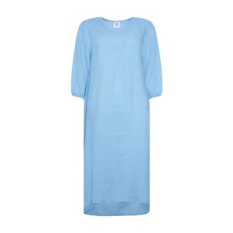 Tiffany & Co. Blauwe Linnen Jurk voor Jongens - Dames - Casual kleedjes - Blauw - Xs/S - Linnen - Kleedjes