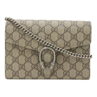 Gucci Pre-owned Cross Body Bags, female, Beige, Size: ONE SIZE Pre-owned Dionysus GG Supreme 2way chain wallet