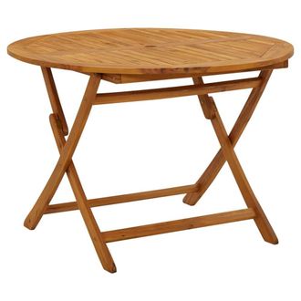 Berkfield Home Folding Garden Table 110 cm Solid Acacia Wood in Brown