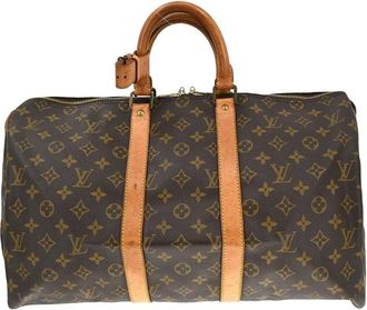 Louis Vuitton Pre-owned Weekend Bags, female, Brown, Size: ONE SIZE Pre-owned Monogram Keepall Travel Bag