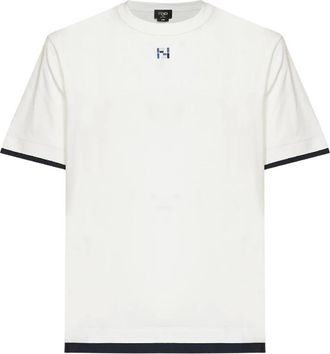 Fendi Hombre, Camisetas, Blanco, Talla: L