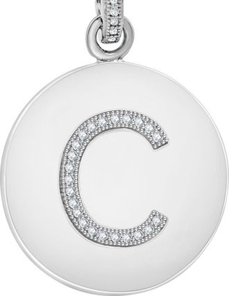 DiamondMuse Diamond Muse 0.10 Cttw Initial Letter Diamond Necklace for Women, Girls, and Men in Sterling Silver