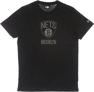 New Era New Era, T-Shirts, male, Black, Size: 2XS Brooklyn Nets Reflective Print Tee Black