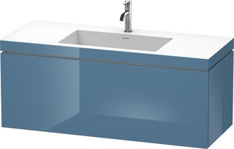 Duravit Lavabo Para Muebles Duravit L-cube C-bonded Con Base, Colgante, 120x48 Cm, 1 Extra&iacute;ble, Sin Rebosadero, 1 Agujero Para Grifo, Color: Laca De Alto Bril