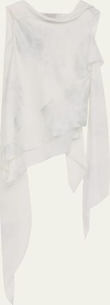 GRACE LING Silk Bias Scarf Top
