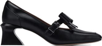 Shushu/Tong bow buckle leather pumps - women - Calf Leather/Calf Leather/Calf Leather/Rubber - 36 - Black