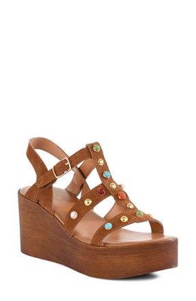 Seychelles Ticket to Ride Slingback Platform Wedge Sandal in Brown at Nordstrom, Size 8.5