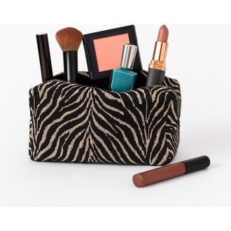 Urban Expression Zebrini Cosmetic & Travel Organizer Pouch in Natural Black at Nordstrom