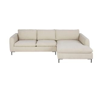 Maisons du monde Sof&aacute; cheslong derecha de 4/5 plazas beige moteado