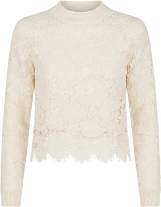Ermanno Scervino Trui - Dames - Ronde hals truien - Beige - M - Truien & Vesten