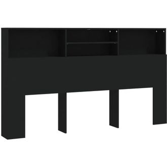 vidaXL Mueble cabecero negro 180x19x103,5 cm Vidaxl