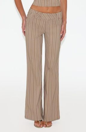 Tiger Mist Kittie Flare Pants in Taupe Stripe at Nordstrom, Size X-Small