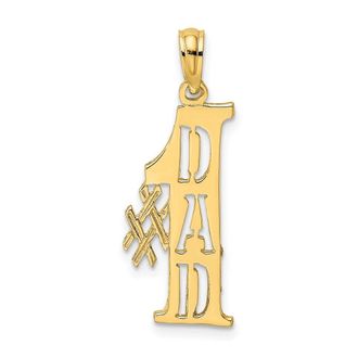 Diamond2Deal 14k Yellow Gold 1 DAD Cut-out Vertical Charm Pendant
