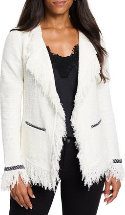 Nic+Zoe NIC+ZOE Statement Fringe Mix Knit Jacket