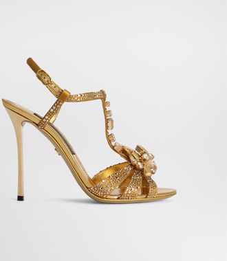 Dolce & Gabbana Satin Sandals - Woman Multi-colored 38.5