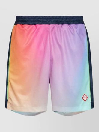 Casablanca football shorts striped waistband side pockets
