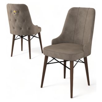 Dmora Silla Cressa, 6 Sillas, Acolchadas, Soportan 120 Kg, Marr&oacute;n
