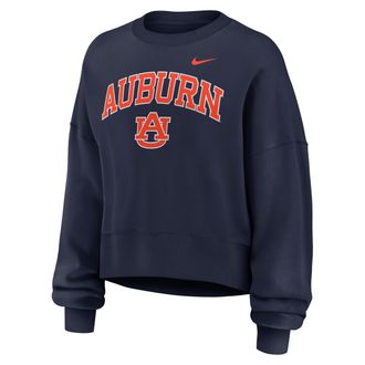 Nike Auburn Phoenix Arch Nike Womens College Pullover Crew in Blue | 01D741SAUN-Y48