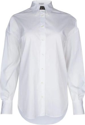 Brunello Cucinelli Optical White Button-Up Shirt, Size Large