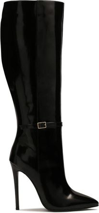 Kazar Hoge stiletto laarzen van glanzend leer - Dames - Laarzen met Hak - Zwart - 37 EU - Leer - Schoenen