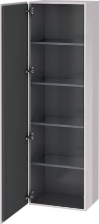 Duravit Duravit L-cube Armario Alto, Anchura 500mm, Profundidad 363mm, 1 Puerta, Con Bisagra A La Izquierda, Color: Laca Blanca Lila Alto Brillo - Lc1181l2727