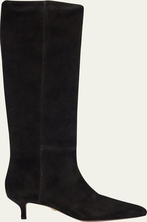 Veronica Beard Lisa Suede Kitten-Heel Knee Boots
