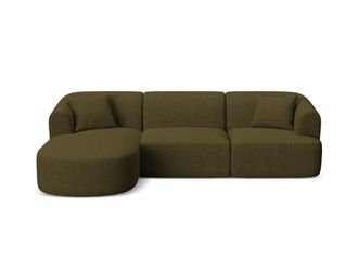 Cosmopolitan Design Sof&aacute; esquinero izquierdo modular 4 plazas tejido estructural verde