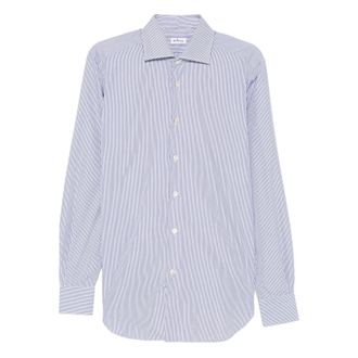 Kiton Overhemden, Heren, Blauw, S, Katoen, Kiton Shirts Blue