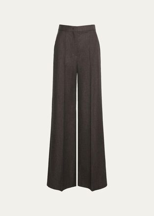 Max Mara Wool Twill Wide-Leg Trousers