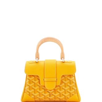 Goyard Saigon Top Handle Bag Coated Canvas with Leather Mini