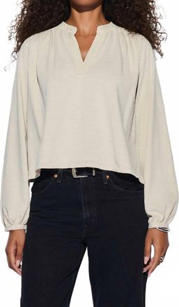 Nation Ltd Maya V-Neck Top In Parchment