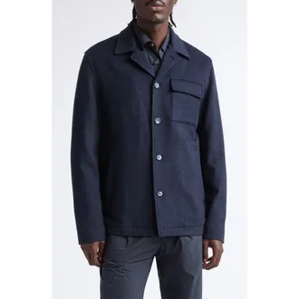 Herno Light Cashwool Jacket in Navy at Nordstrom, Size 50
