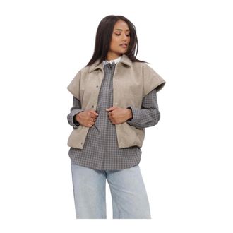 Modstr&ouml;m Cleamd Vest - Dames - Jassen - Beige - Maat: XL