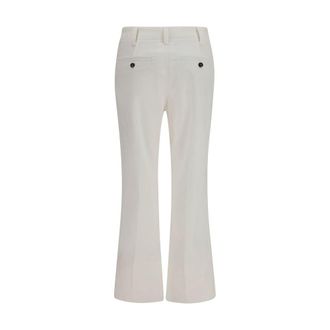 Brunello Cucinelli Womens White Cotton Flared Pants