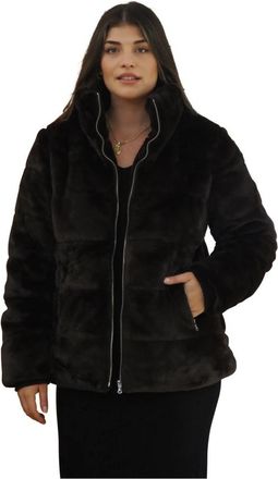 Ralph Lauren Lauren imitatiebont bruine jas - L- MAR - Dames - Winterjassen - Zwart - L - Jassen