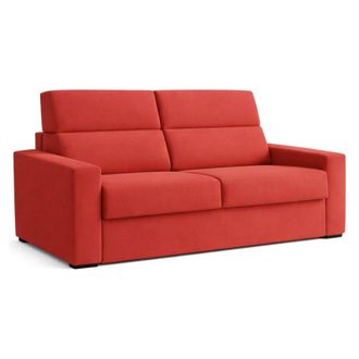 Dmora Sof&aacute; Cama 2 Plazas None, Desenfundable, Con Almacenamiento Hecho En Italia, Apertura Abatible, 180x95 Cm Naranja