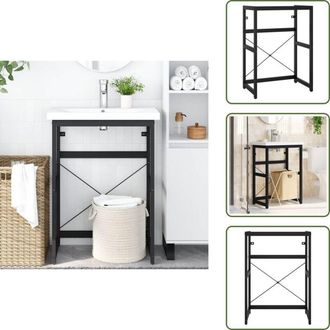 vidaXL The Living Store Struttura per Lavabo da Bagno Nera 59x38x83 cm in Ferro - Struttura da bagno