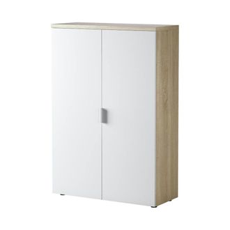 Dmora Armario multiusos 2 puertas efecto madera blanca 80x33h119 cm