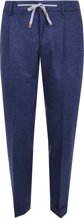 Barba Chino Trousers Wool Blue Roma