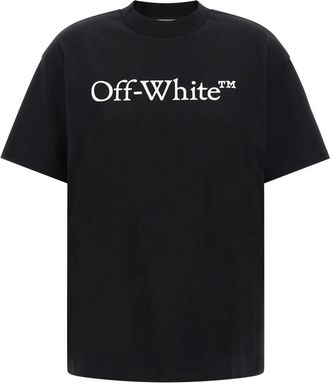 Off-white Big Logo Bookish T-Shirt - Dames - T-shirts - Zwart - M - Katoen - Tops