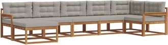 vidaXL Conjunto De Sof&aacute;s De Exterior 7 Uds. Gris Natural Y Claro Vidaxl