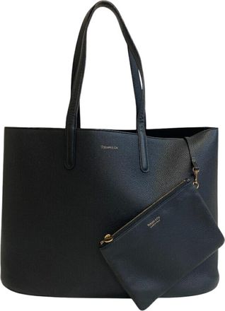 Tiffany & Co. Brown Leather Pouch Tote Bag (Pre-Owned)