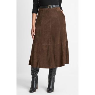 Vince Flared Suede Skirt in Deep Espresso at Nordstrom, Size 4