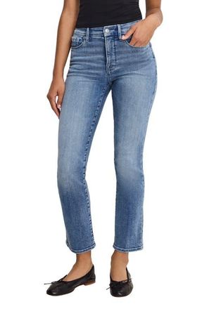Good American Good Legs Ankle Straight Leg Jeans in Indigo1154 at Nordstrom, Size 12