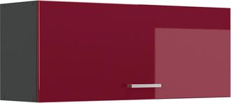 Vicco Armario Colgante R-line, Rojo De Alto Brillo/antracita, 100 Cm Plano, Vicco