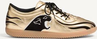 Valentino Garavani Kicky Laminated Nappa Trainer Man ANTIQUE BRASS 40.5